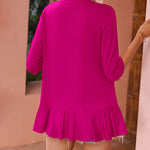 Zeagoo Women's 3/4 Sleeve Draped Ruffles Cardigan