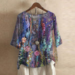 Lavinia | The Vintage Floral Short-Sleeve Blouse