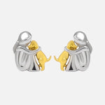 Silver and Gold Two-Tone Hug Earrings