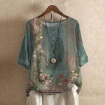 Lavinia | The Vintage Floral Short-Sleeve Blouse
