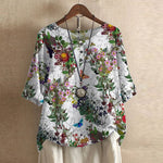Lavinia | The Vintage Floral Short-Sleeve Blouse