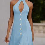 Zeagoo Women's Chic Sleeveless Halter Mini Dress
