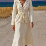 Zeagoo Women's Chic 100% Cotton A-Line Shirt Dress