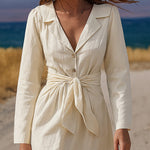 Zeagoo Women's Chic 100% Cotton A-Line Shirt Dress