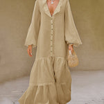Zeagoo Women's Breezy Flared Sleeve Cotton Maxi Dress