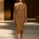 Zeagoo Elegant Off Shoulder Midi Dress for Women Casual Elegant Summer 2026 Work Brunch