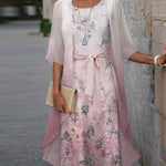 Zeagoo Women's Casual Floral Printed 2-Piece Dress Set