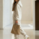 Zeagoo Women's Casual Loose Sherpa Fleece Hooded Jumpsuit