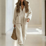 Zeagoo Women's Casual Loose Sherpa Fleece Hooded Jumpsuit