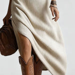 Zeagoo Women's Boho Asymmetric Cut Ribbed Knit Dress