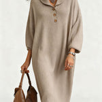 Zeagoo Women's Casual Relaxed Drape Knit Midi Dress