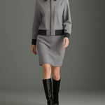 Zeagoo Women's Chic Faux Suede Jacket and Mini Skirt Set