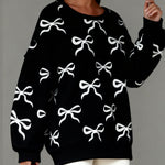 Zeagoo Cute Casual Bow Print Sweatshirt