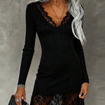 Zeagoo Elegant Lace-Trimmed Knit Dress for Women Casual Summer Vacation 2026