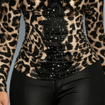 Zeagoo Leopard Printed Lace Patchwork Blouse for Women Elegant Date Night Party 2026 | Under