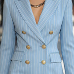 Zeagoo Elegant Double Breasted Striped Blazer Dress for Women Casual Summer Vacation 2026