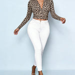 Zeagoo Punk Leopard Print Waist Ruched Crop Top for Women Casual Work Office Loose Fit 2026 | Under $40