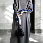 Zeagoo Women's Cozy Vibrant Colorblock Mock Neck Maxi Dress