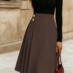 Zeagoo Women's Classic High Waist A-Line Midi Skirt