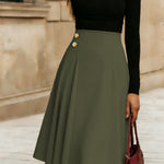 Zeagoo Women's Classic High Waist A-Line Midi Skirt