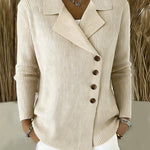 Zeagoo Women's Casual Slant Placket Ribbed Knit Cardigan