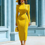 Zeagoo Elegant Button Accent Bodycon Midi Dress for Women Casual Elegant Summer 2026 Work Brunch