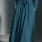 Zeagoo Women's 50s Vintage Style Pockets A-line Midi Dress