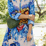 Zeagoo Women's Artistic Floral Pattern Loose Fit Maxi Dress