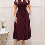 Modest Pleated Mesh A-Line Cocktail Dress with Pockets