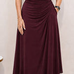 Modest Pleated Mesh A-Line Cocktail Dress with Pockets