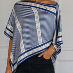 Elegant Scarf Style Satin Printed Top