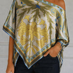Elegant Scarf Style Satin Printed Top