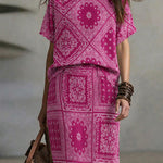 Romantic Vacation Style Printed 2-Piece Set