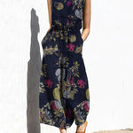 Printed Wide Leg Long Jumpsuit