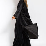 Zeagoo Women's Black Stretch Knit Frock Cardigans Coat
