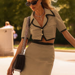 Zeagoo Elegant Cropped Shirt Skirt Matching Set for Women Casual Summer Going Out 2026 | Under $25