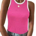 Zeagoo Tank Top Crowl Neck Ribbed Knit Shirts