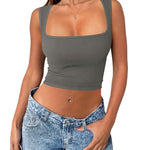 Zeagoo Square Neck Ribbed Tank Tops