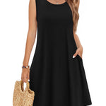 Zeagoo Women's Casual Floral Sleeveless Sundress with Pockets (US Only)