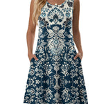 Zeagoo Women's Casual Floral Sleeveless Sundress with Pockets (US Only)