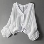 Avelina Linen Gauze Cropped Cardigan