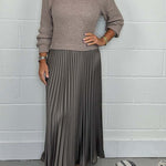 SOPHIA™ - Knit Jumper & Pleated Satin Skirt