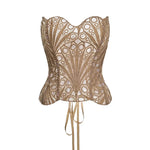 Hollow Floral Lace Overbust Strapless Corset Top