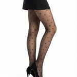 Mini Heart And Bow Pattern Sheer Tights