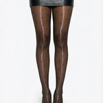Sheer Pantyhose With Mini Heart Print