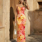 Sexy Cowl Neck Satin Bodycon Maxi Dress