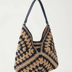 Hand-Crocheted Openwork Hobo Shoulder Bag