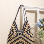 Hand-Crocheted Openwork Hobo Shoulder Bag