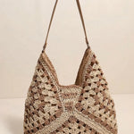 Hand-Crocheted Openwork Hobo Shoulder Bag