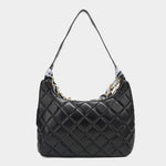 Quilted Leather Hobo Shoulder Bag